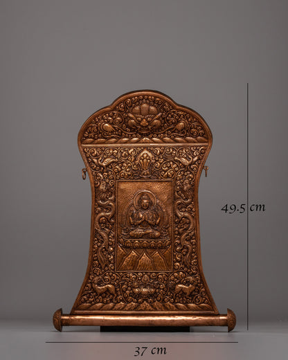 Copper Chenrezig Metal Wall Hanging | Buddhist Deity Sculpture for Cultivating Loving-Kindness