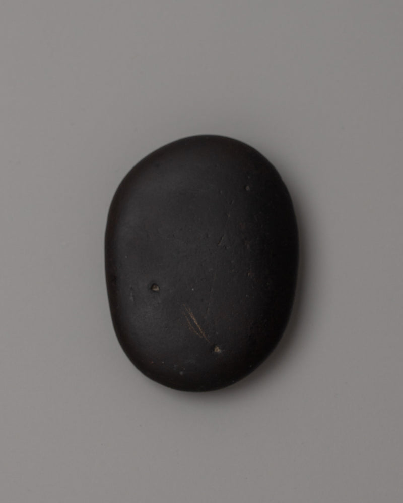 Mahakala Face On Shaligram Shila | Symbolizing Strength and Spiritual Safeguarding