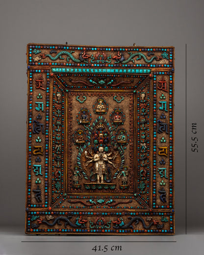 Copper 1000-Armed Avalokiteshvara Thangka | Exquisite Wall Hanging for Spiritual Reflection