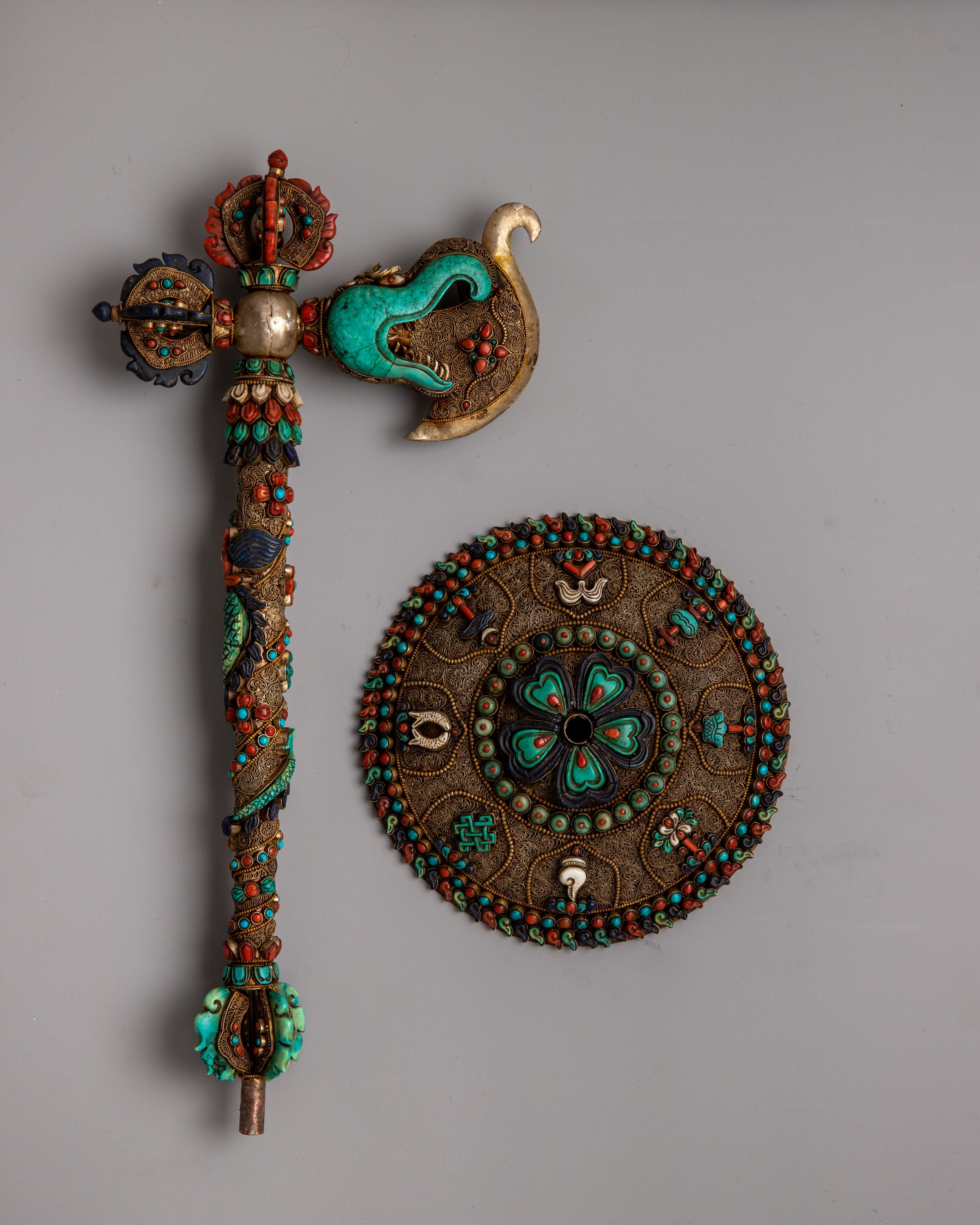 Tibetan Silver Axe | Protection Altar for Home Decor
