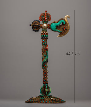 Tibetan Silver Axe | Protection Altar for Home Decor