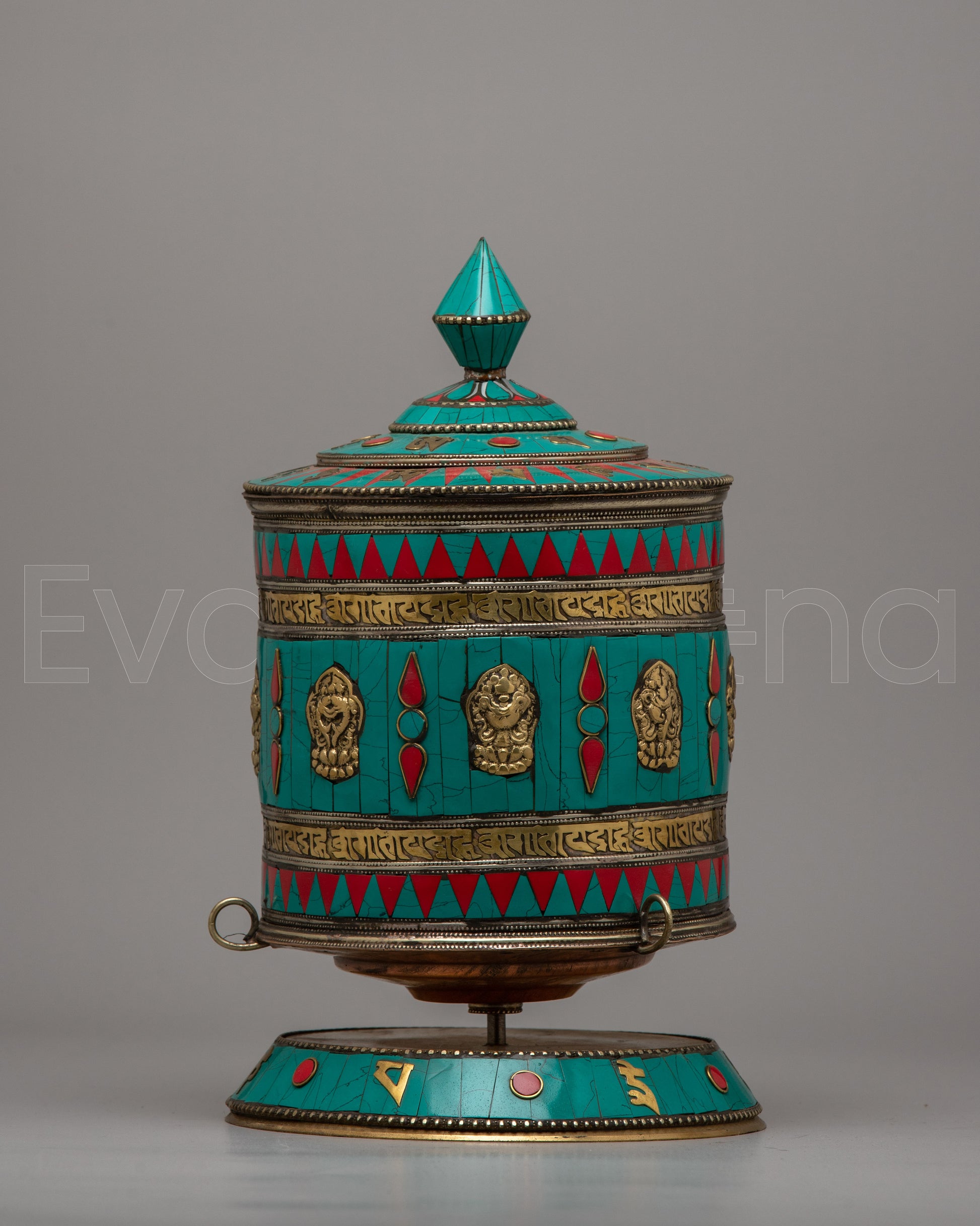 Turquoise Buddhist Prayer Wheel