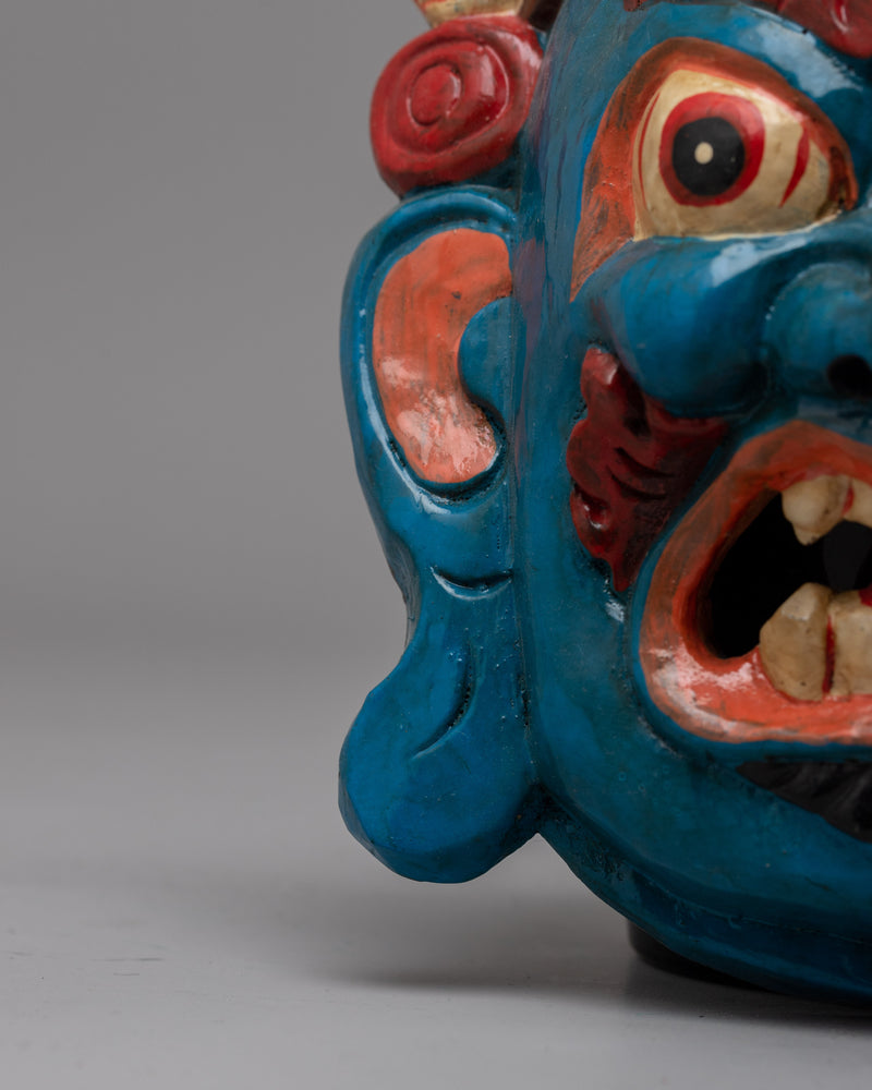 Wooden Mask Mahakala | Channeling the Fierce Power of the Divine Protector