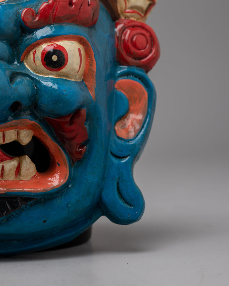 Wooden Mask Mahakala | Channeling the Fierce Power of the Divine Protector