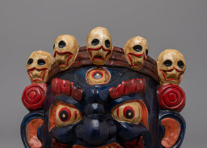 Mahakala Wood Carved Mask | Channeling the Fierce Presence of the Divine Protector