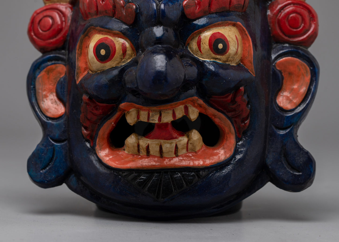 Mahakala Wood Carved Mask | Channeling the Fierce Presence of the Divine Protector