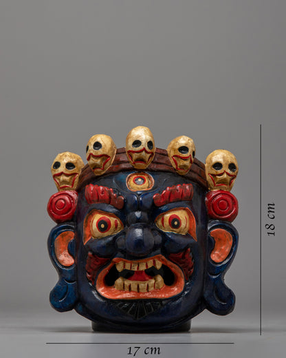 Mahakala Wood Carved Mask | Channeling the Fierce Presence of the Divine Protector