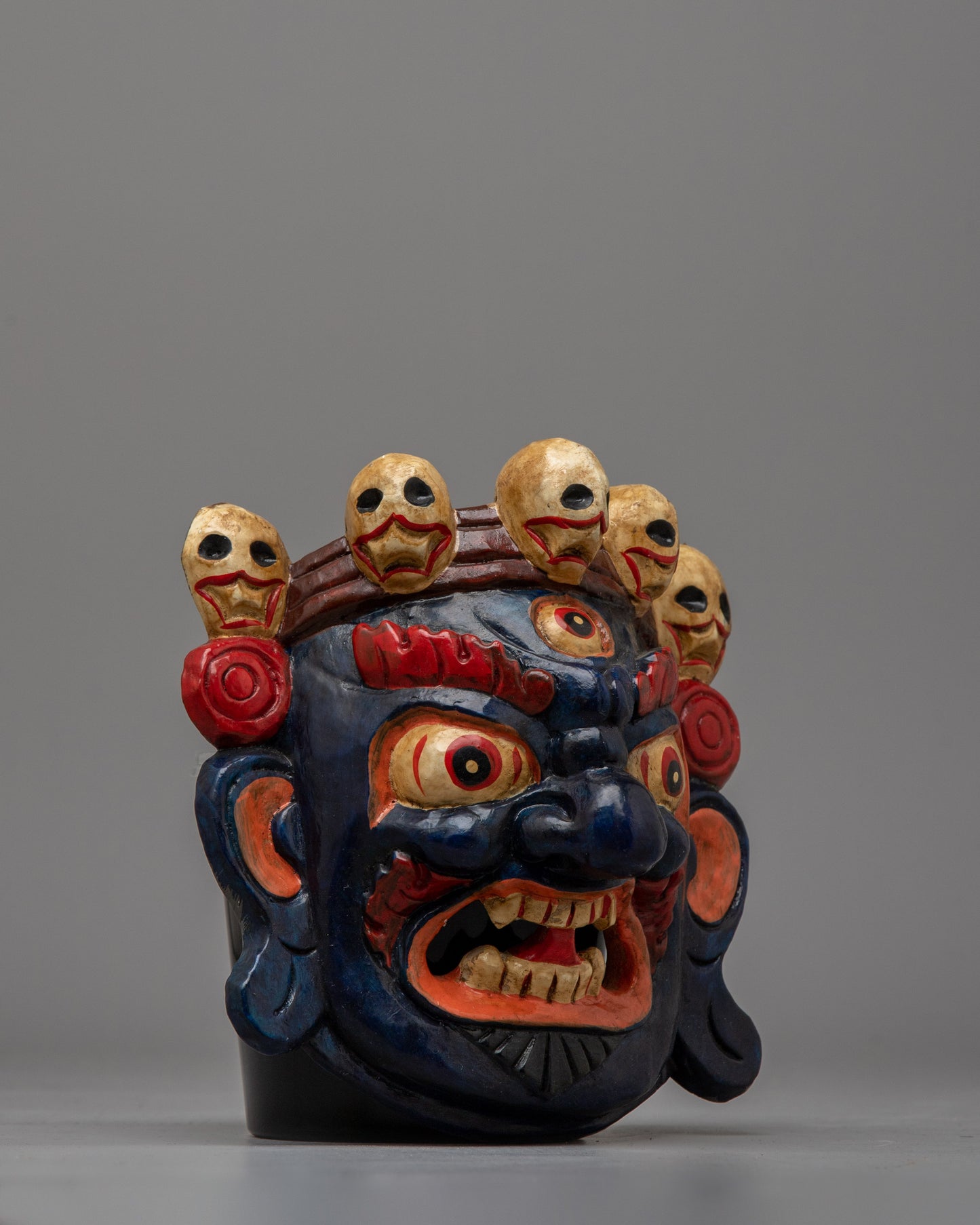 Mahakala Wood Carved Mask | Channeling the Fierce Presence of the Divine Protector