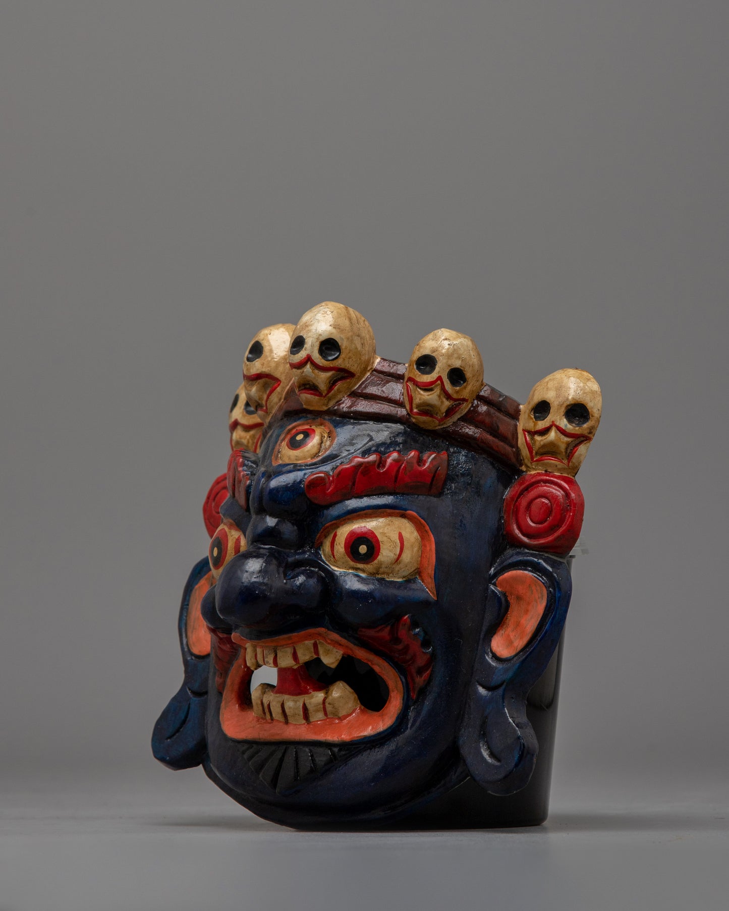 Mahakala Wood Carved Mask | Channeling the Fierce Presence of the Divine Protector