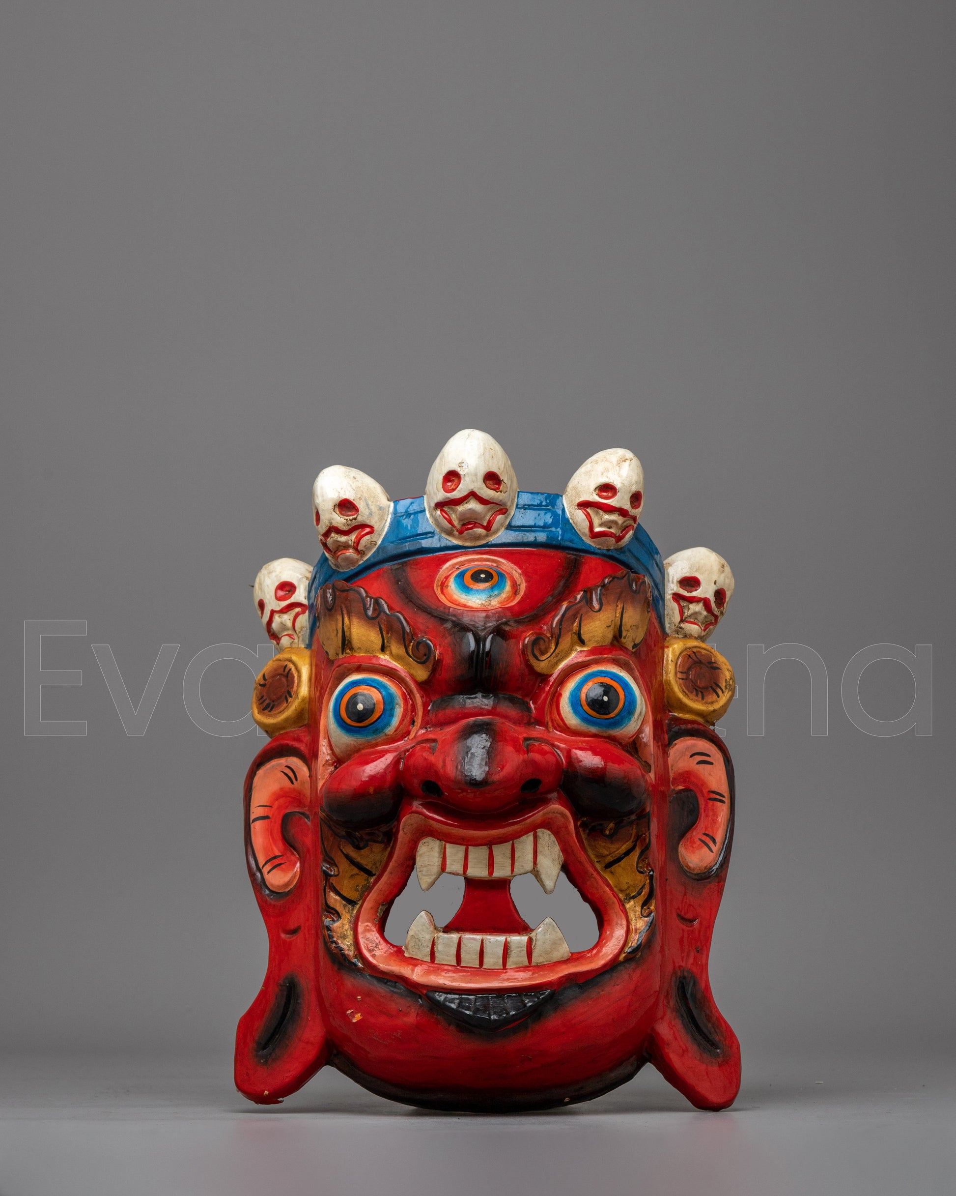 Mahakala Carved Wooden Mask