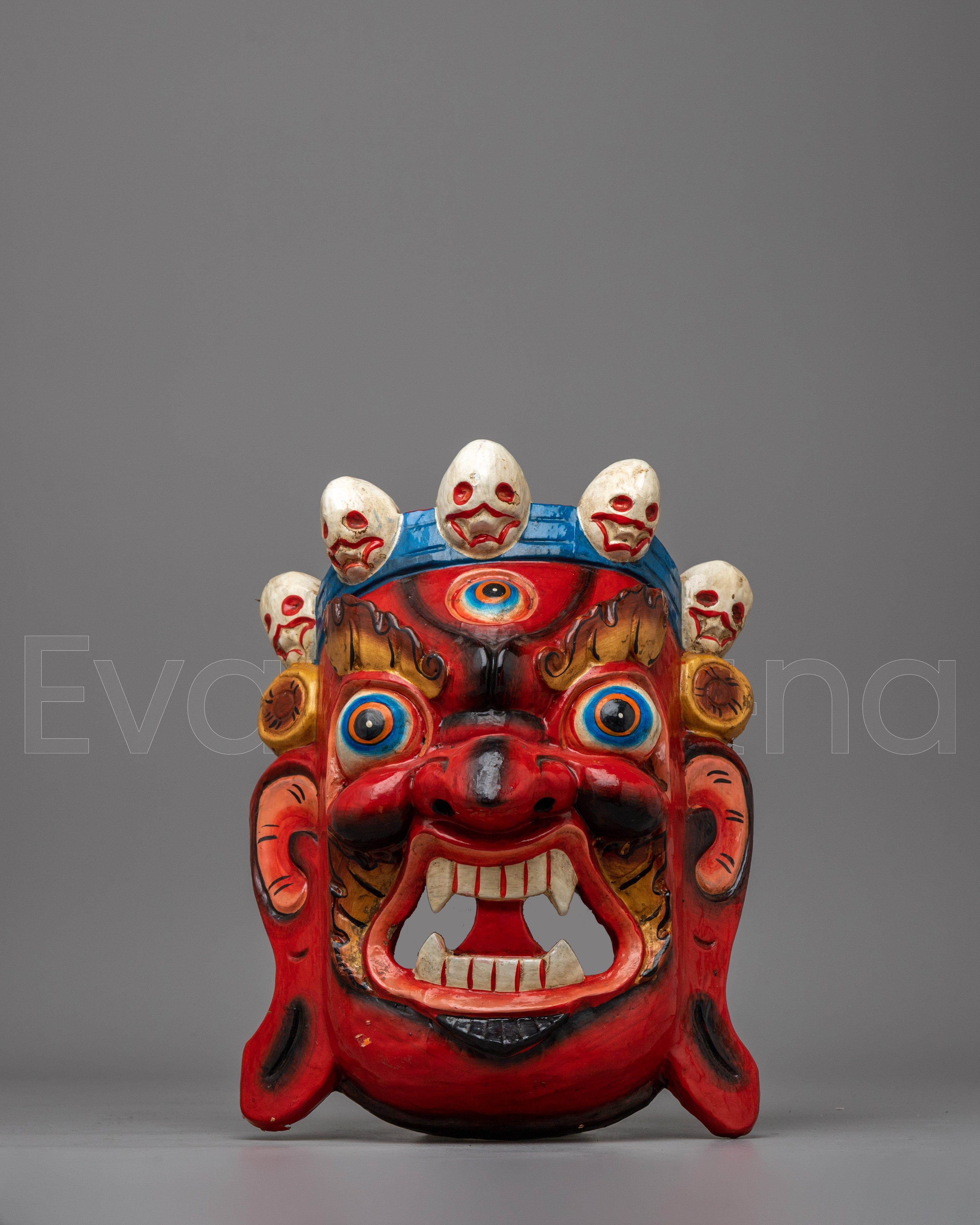 Mahakala Carved Wooden Mask