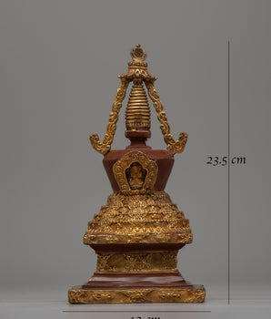 Copper Estupa Budista | Buddhist Monument for Spiritual Blessings