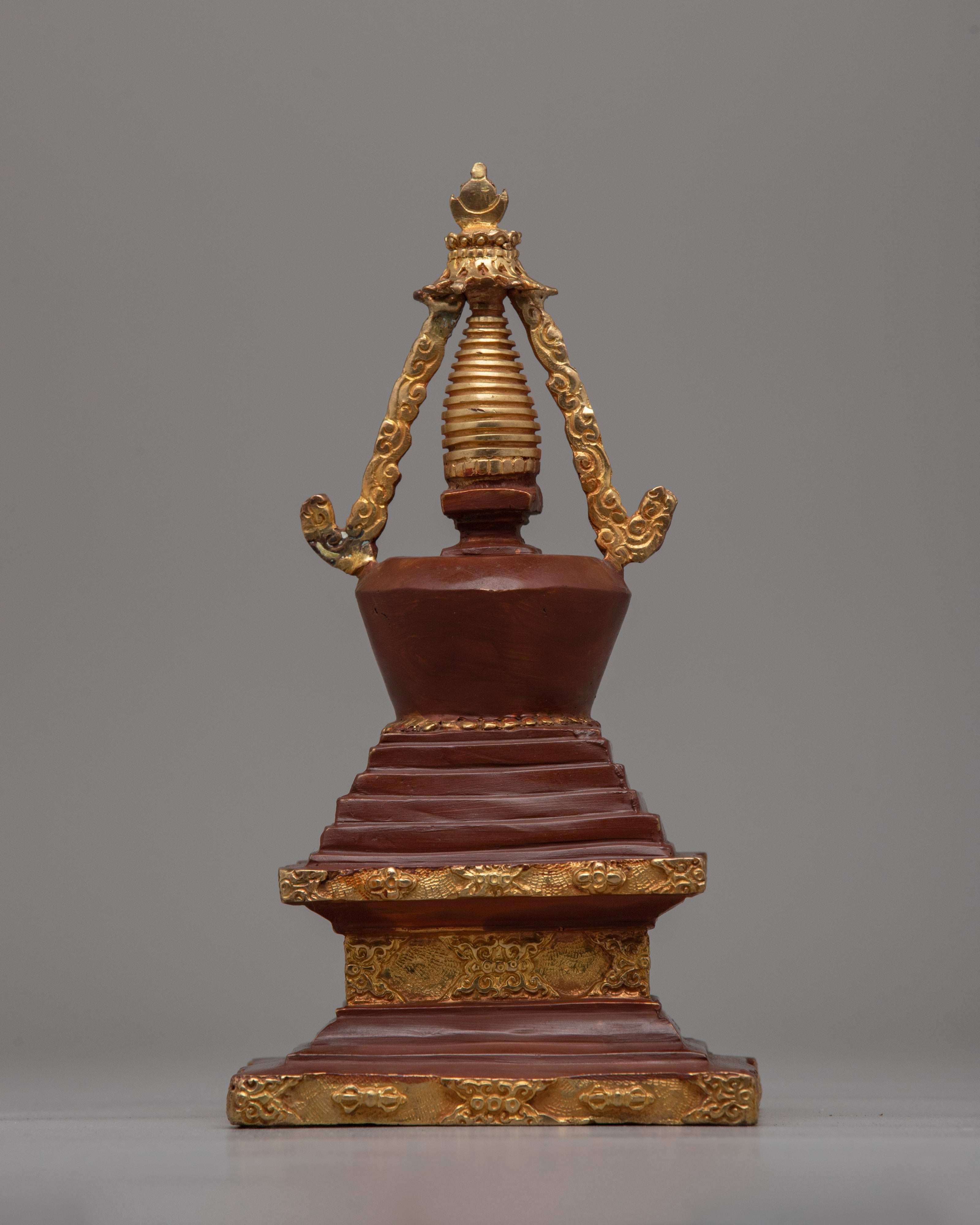 Decorative Copper Stupa Budista | Symbolic Buddhist Monument for Meditation