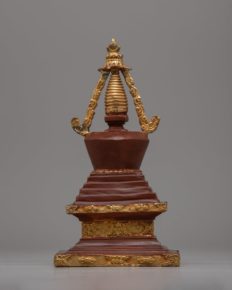 Decorative Copper Stupa Budista | Symbolic Buddhist Monument for Meditation