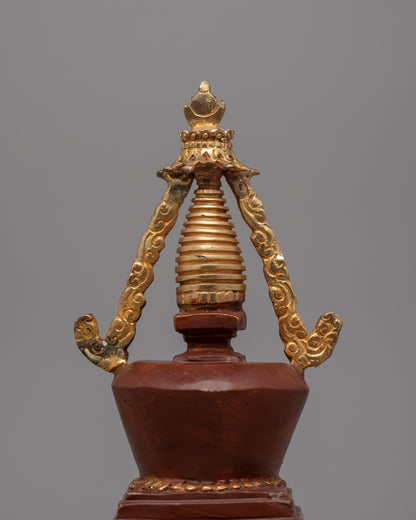 Decorative Copper Stupa Budista | Symbolic Buddhist Monument for Meditation