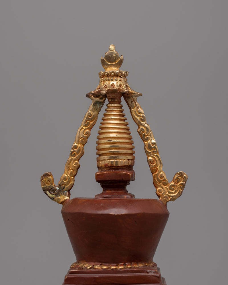 Decorative Copper Stupa Budista | Symbolic Buddhist Monument for Meditation