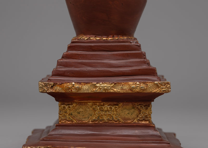 Decorative Copper Stupa Budista | Symbolic Buddhist Monument for Meditation