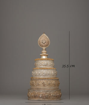 Pure Silver Mandala Offering Set | Unique Gifts for Spiritual Practitioners and Collectors