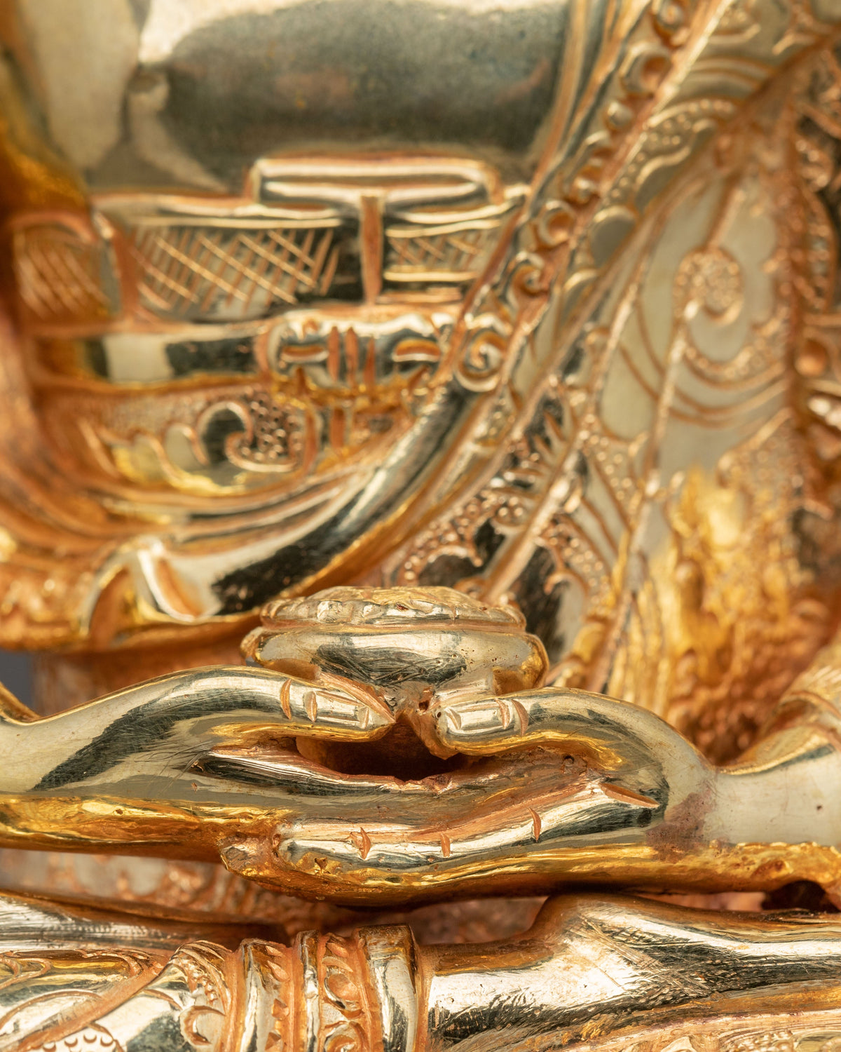 Amitabha Buddha Spiritual Sculpture | Gold Plated Buddhist Statue