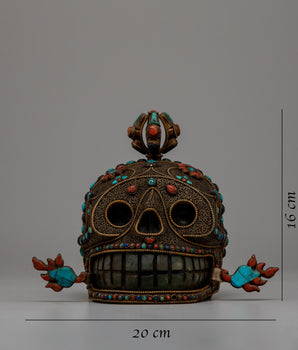 Copper Skull Statue | Detailed and Handcrafted Art Piece