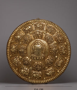 Brass Kalachakra Mandala Art Wall Hanging | Enhance Your Space with Intricate Detail and Sacred Significance