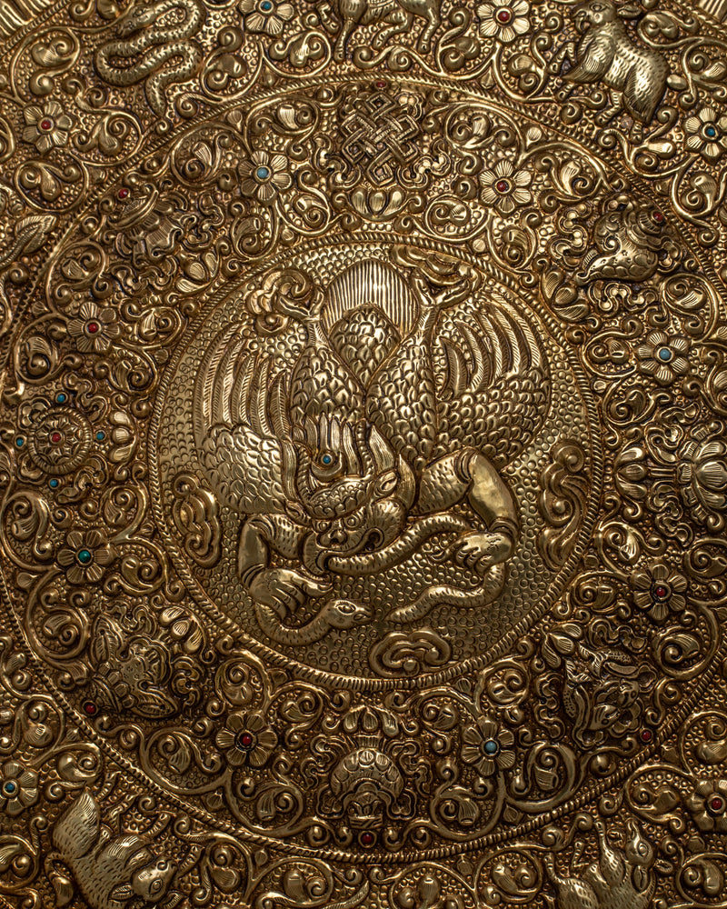 Garuda Brass Bird Wall Hanging Mandala | Elevate Your Space with Sacred Artistry and Spiritual Significance