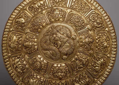 Brass Dragon Wall Hanging Mandala | Elevate Your Space with Symbolic Power and Intricate Artistry