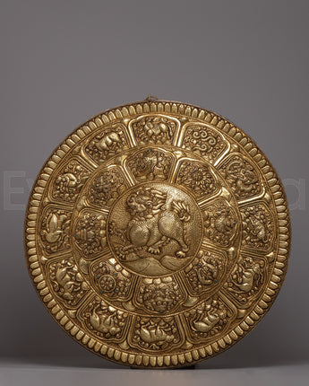 Round Brass Lion