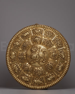 Round Brass Lion