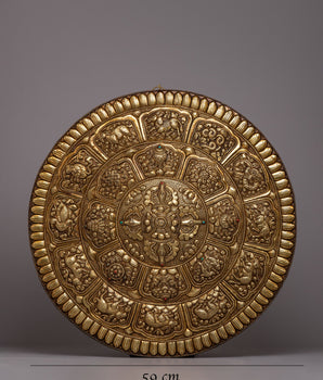 Brass Crossed Vajra Mandala Wall Hanging | Auspicious Wall Artwork
