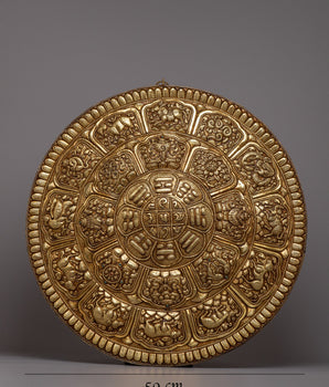 Brass Mantra Mandala Wall Hanging | Focal Point for Meditation and Positive Energy