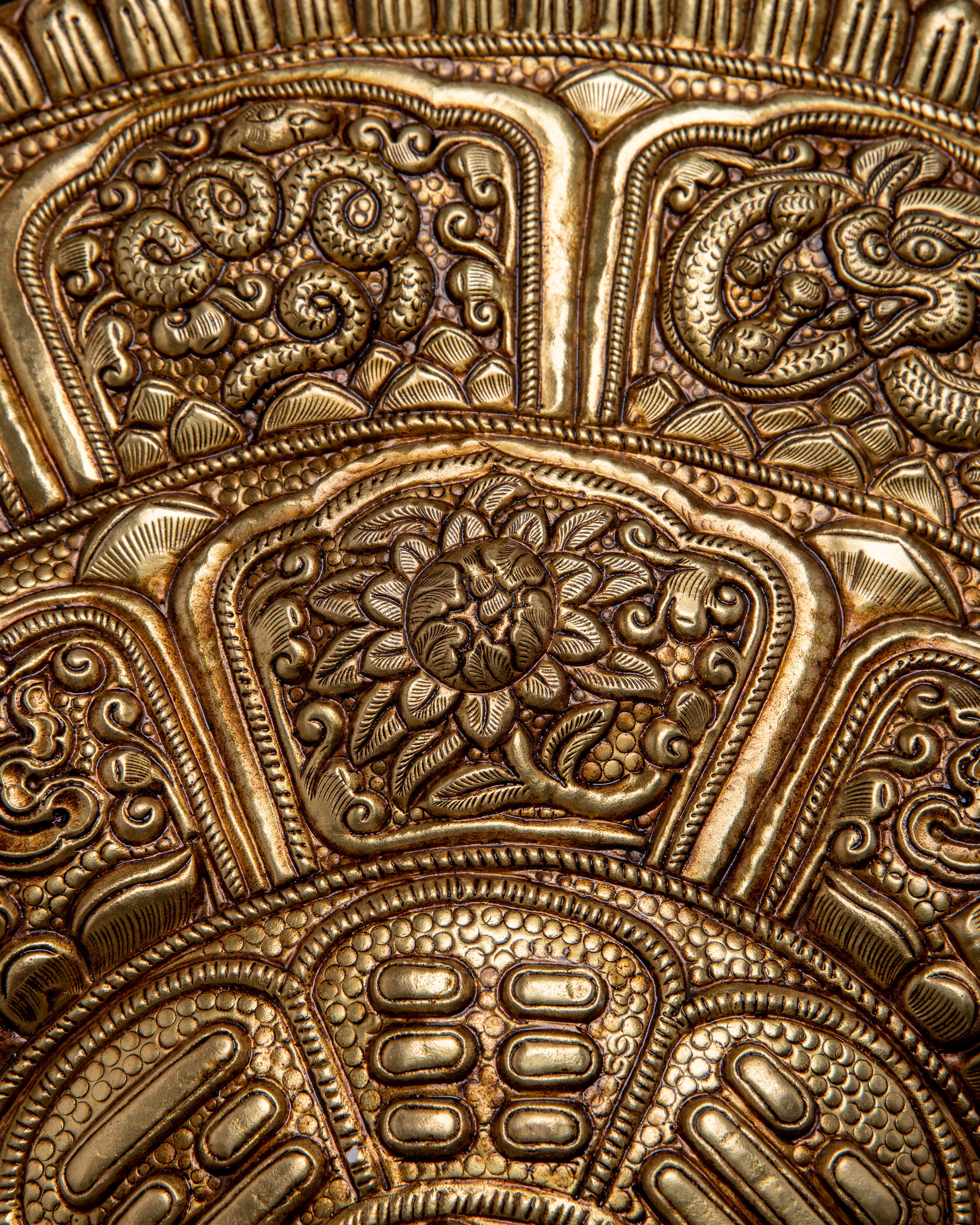 Brass Mantra Mandala Wall Hanging | Focal Point for Meditation and Positive Energy