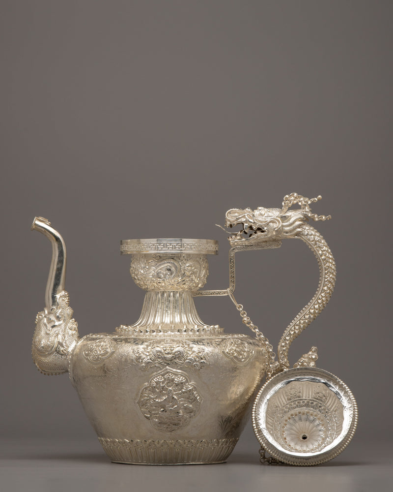 Tea Pot Silver | Elegant Home Decor Accent for Tea Enthusiasts