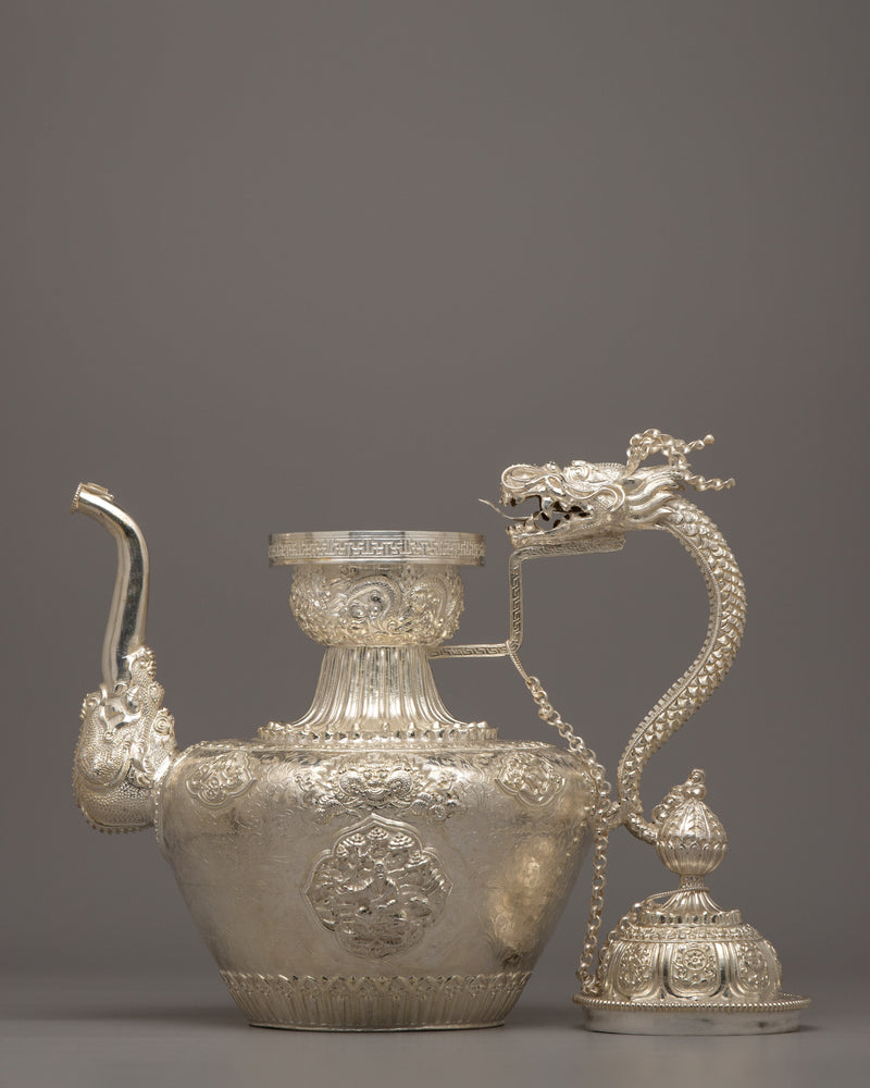 Tea Pot Silver | Elegant Home Decor Accent for Tea Enthusiasts
