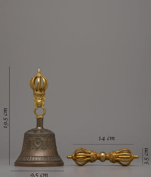 Vajra Handle Bell Set | Decorative Enhancements for Altar Spaces
