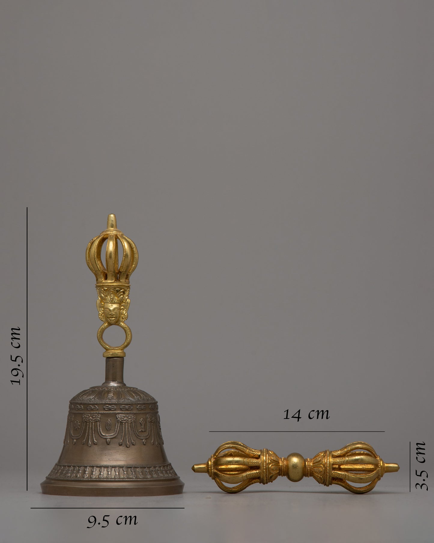 Vajra Handle Bell Set | Decorative Enhancements for Altar Spaces