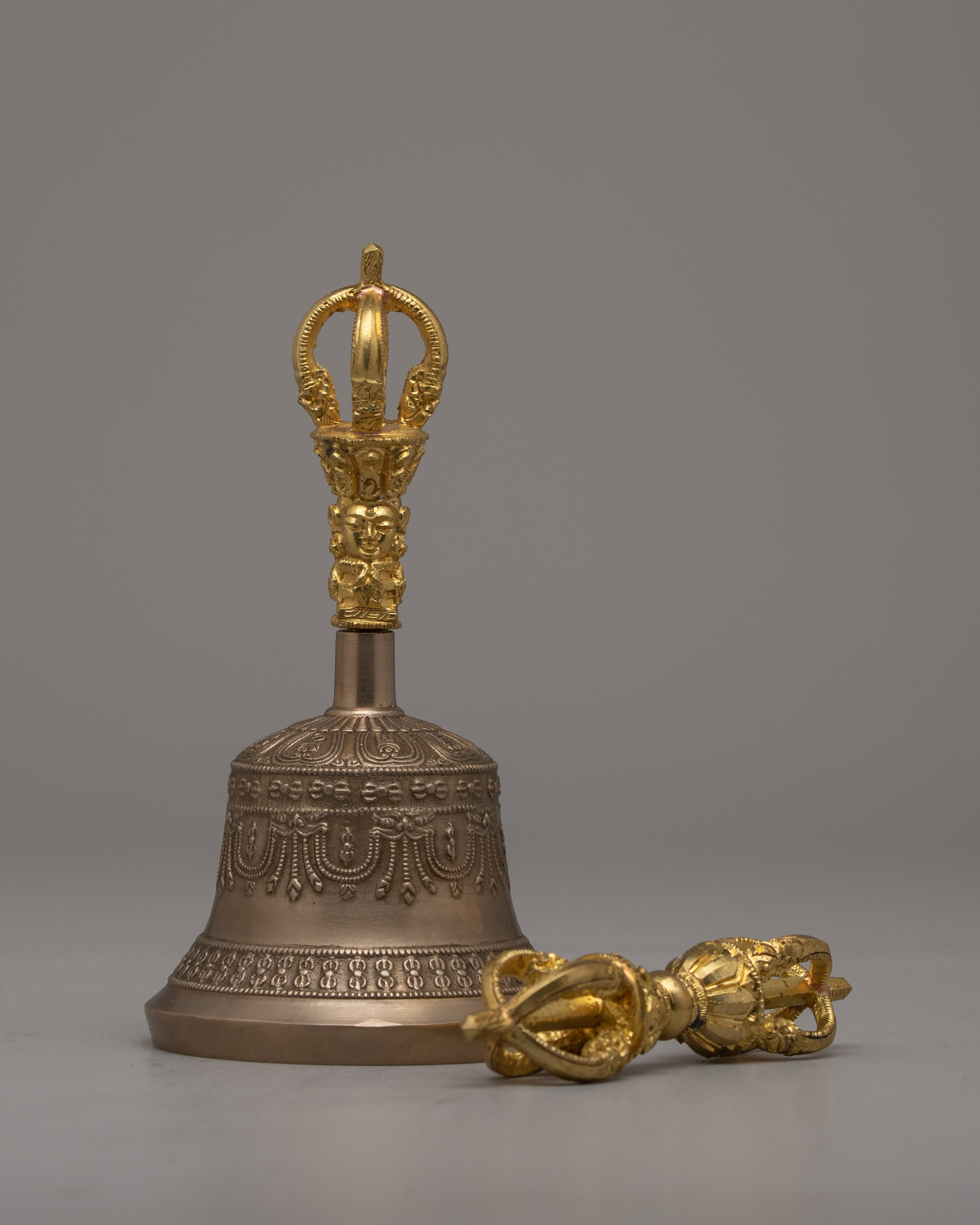 Tibetan Vajra Bell Set | Decorative Enhancements for Meditation Altars
