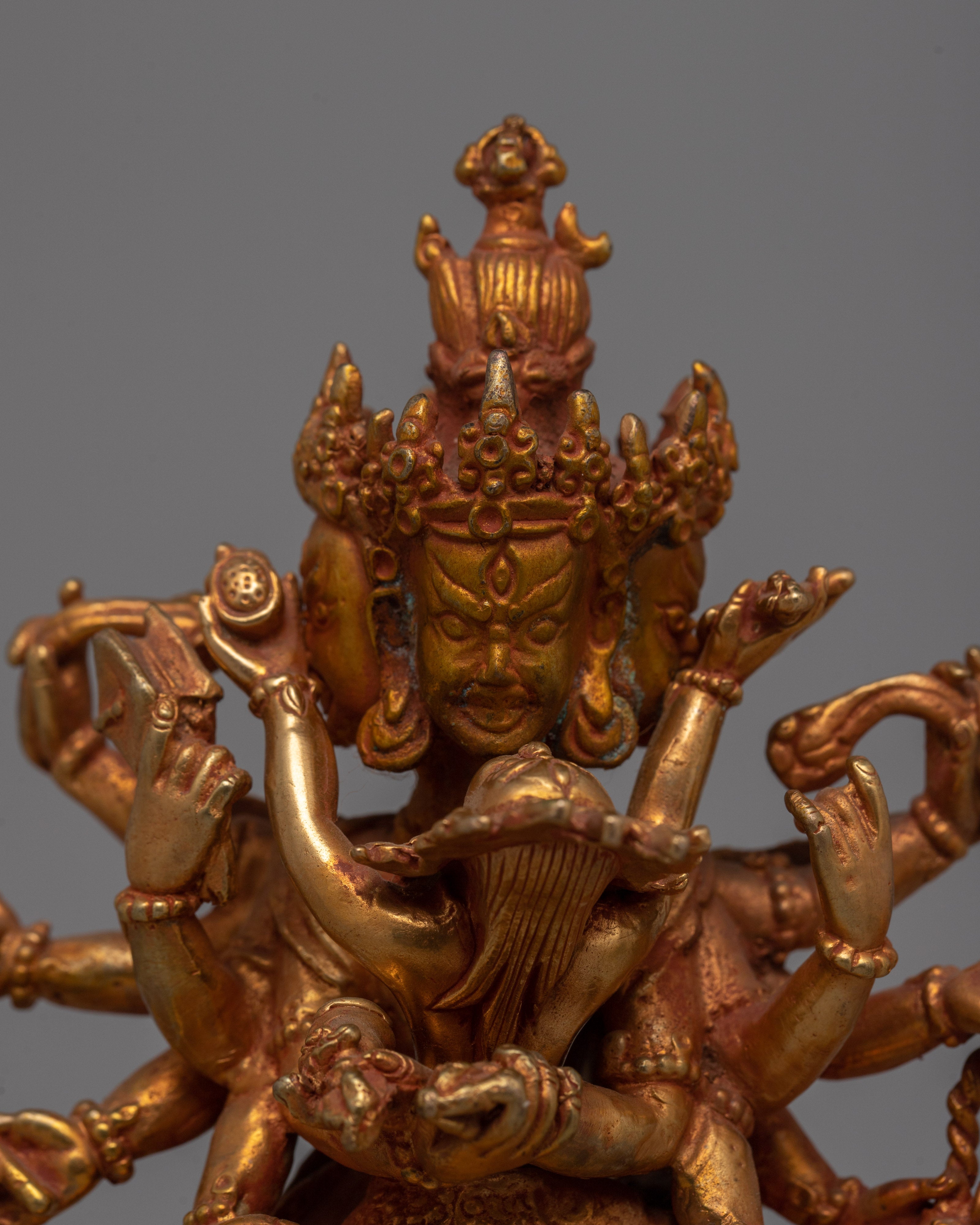 Copper Lotus Mandala of Chakrasamvara | Eight Dakini Ritual Sculpture