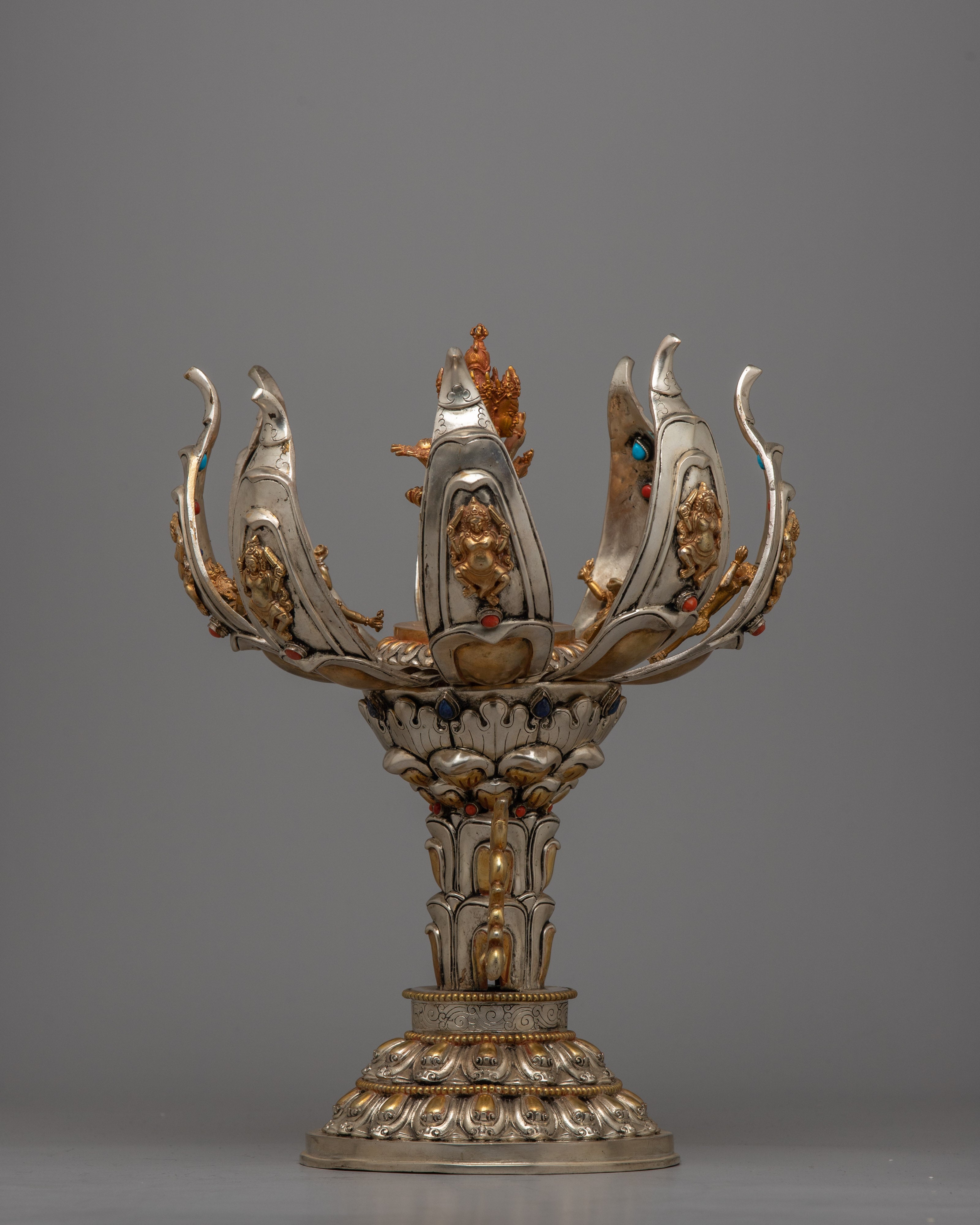 Copper Lotus Mandala of Chakrasamvara | Eight Dakini Ritual Sculpture