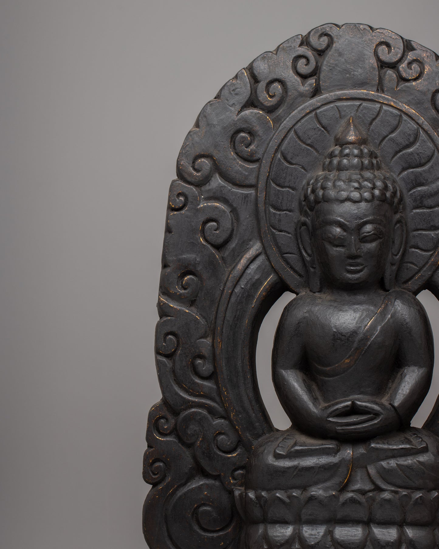 Wooden Amitabha Buddha Statue | Ideal for Spiritual Homes & Meditation Areas