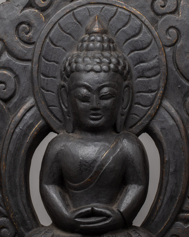 Wooden Amitabha Buddha Statue | Ideal for Spiritual Homes & Meditation Areas