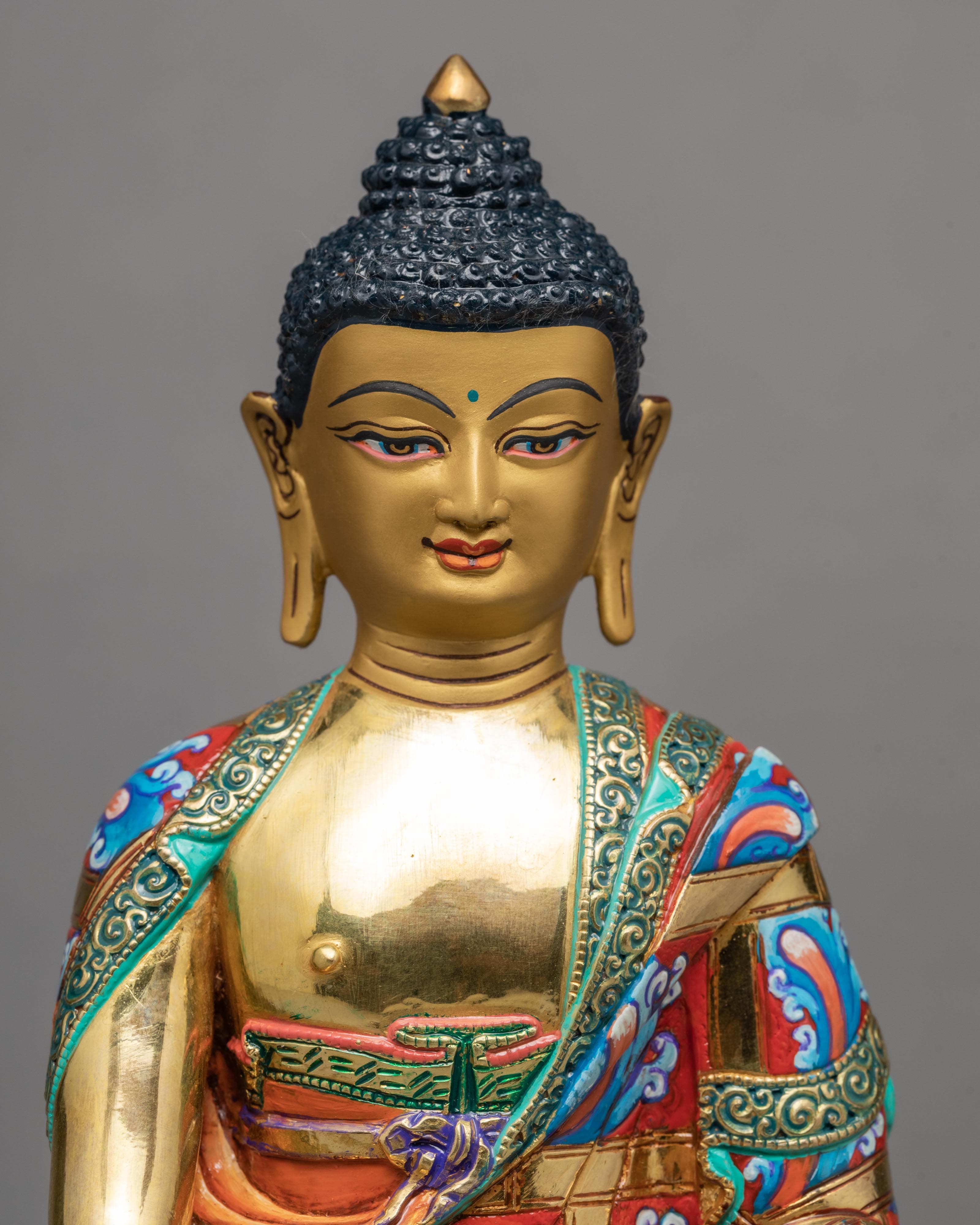Shakyamuni Buddha Statue | Plated with Gold | Artwork