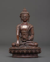 Handcrafted Tibetan Oxidized Shakyamuni Buddha Copper Art 