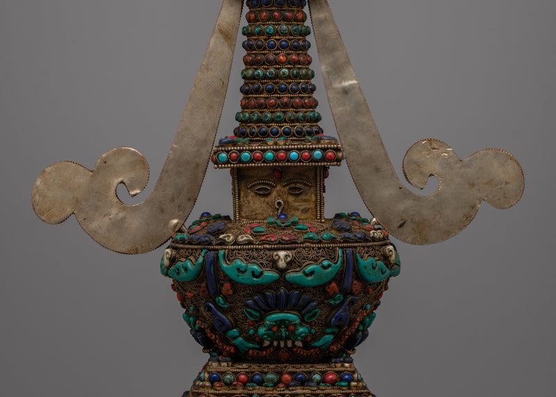 Traditional Tibetan Stupa | Handcrafted Buddhist Symbol for Meditation and Spiritual Practices