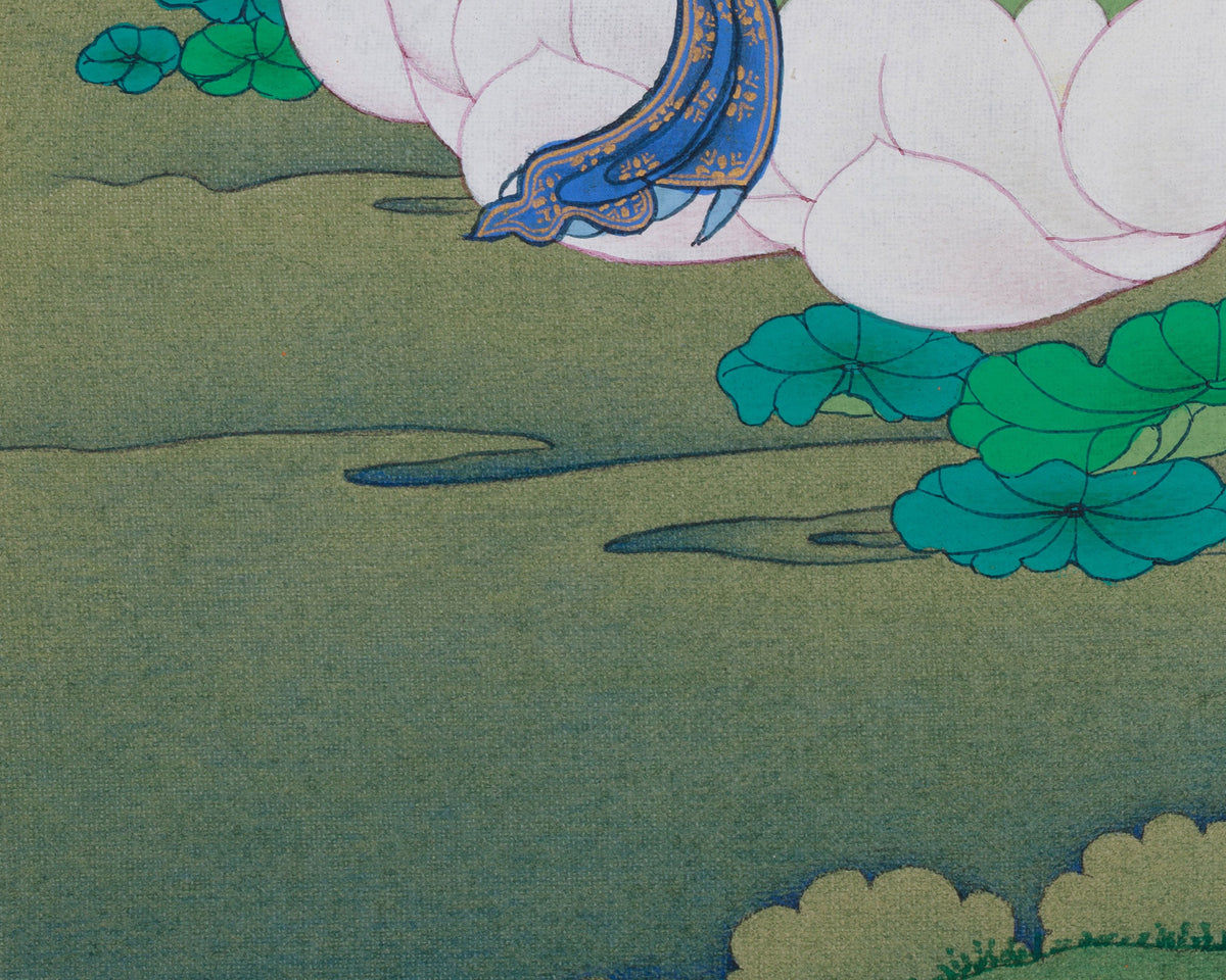 Bodhisattva Manjushri Knowledge Deity Thangka | A Sacred Symbol of Wisdom