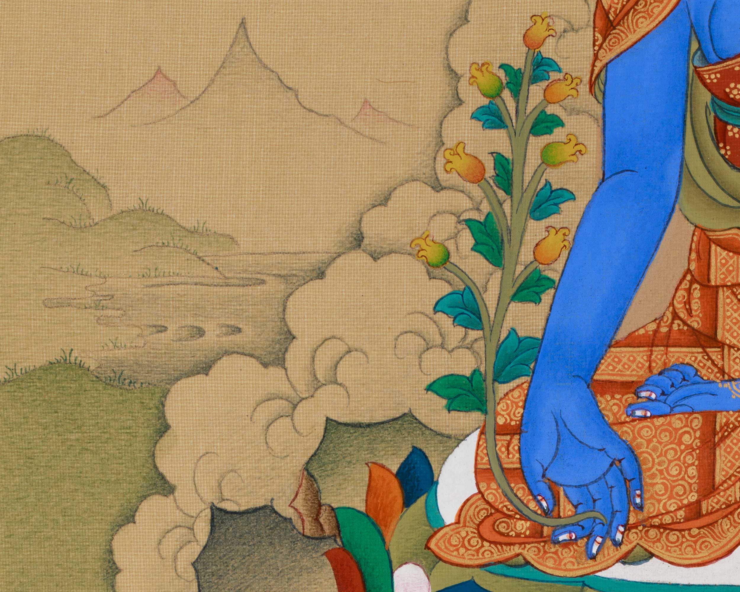 Original Buddha of Medicine, Bhaisajyaguru Painting | Supreme Healer