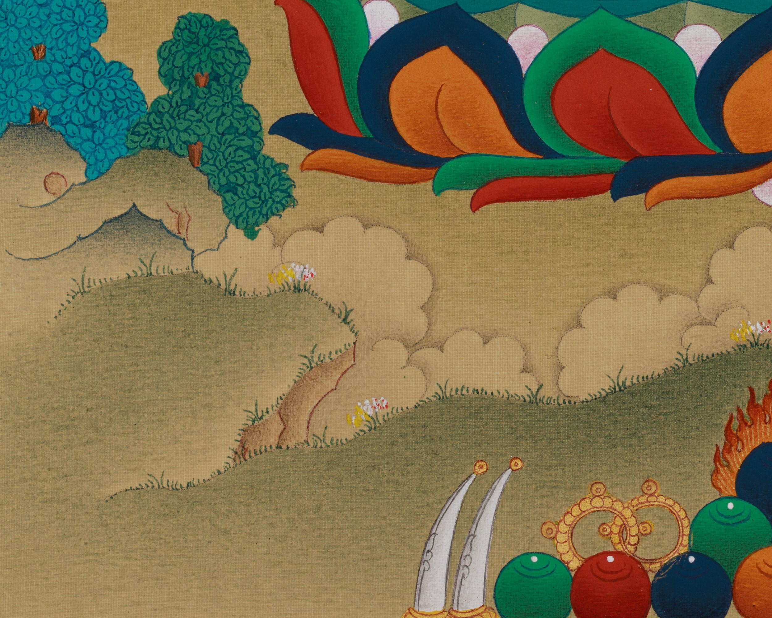 White Tara With Amitabha Buddha Art | Female Bodhisattva And Buddha in Tibetan Buddhism