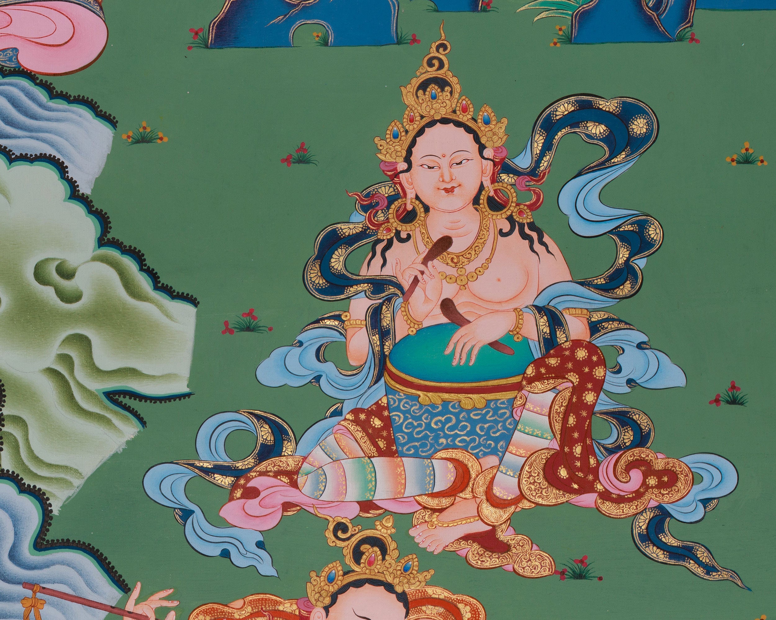 Sacred Thangka of Dhritarashtra | Heavenly King of the East