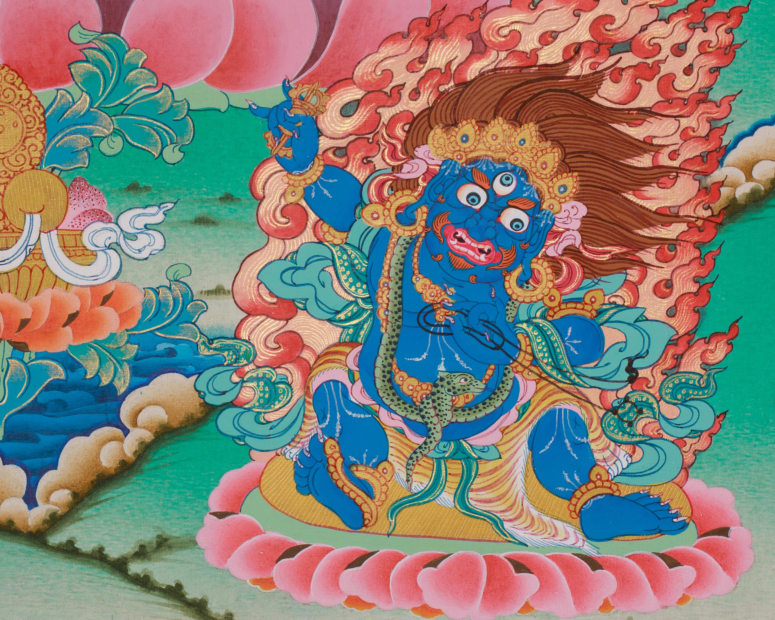 Manjushri Artwork | Sacred Hand-Painted Himalayan Wisdom Thangka