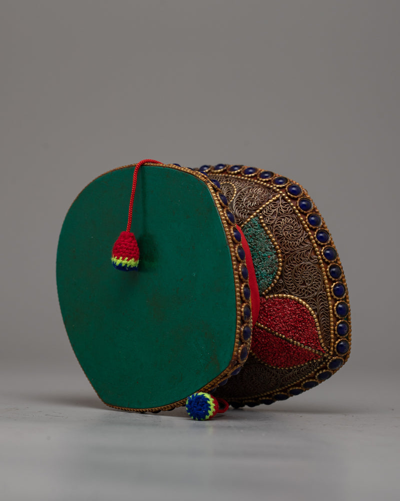 Handmade Damaru Tibetan | Personalized Ritual Drum for Spiritual Devotion
